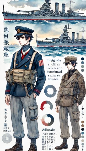 日本軍艦「日光丸」の擬人化イラスト