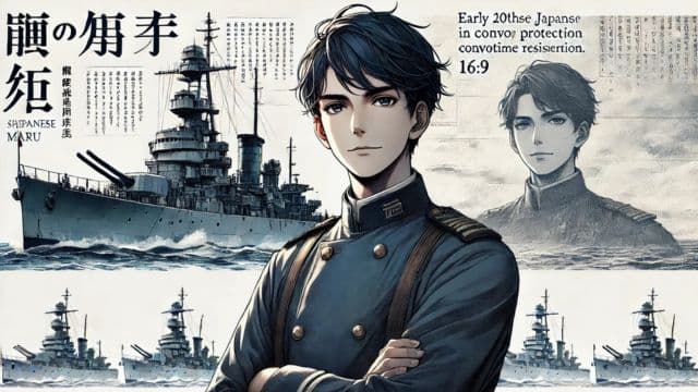 日本軍艦「汐風丸」の擬人化イラスト（男性）