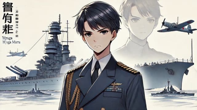 日本軍艦「日向丸」の擬人化イラスト（男性）