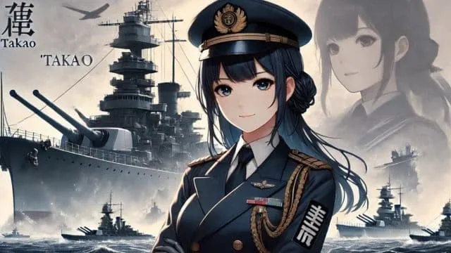 日本軍艦「高雄」の擬人化イラスト（女性）