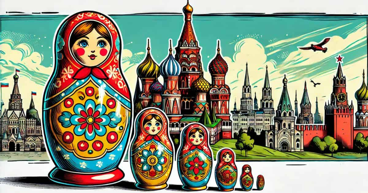 ロシアをイメージしたマトリョーシカのイラスト